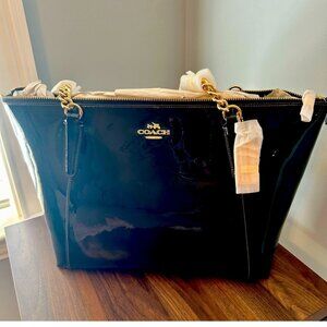Beautiful New with Tags. Coach black patent leather tote